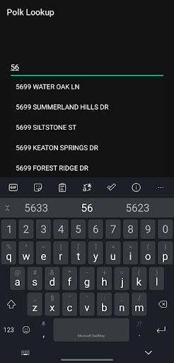 Polk Lookup Screen 2