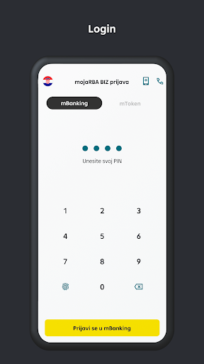 Android application mojaRBA BIZ screenshort