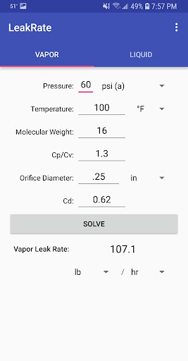 Android application Leak Rate screenshort