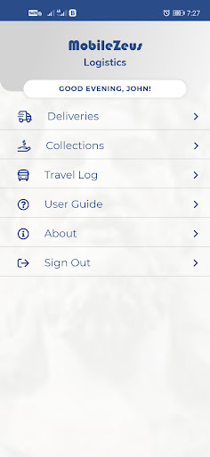 Mobile Zeus - Logistics Screen 2