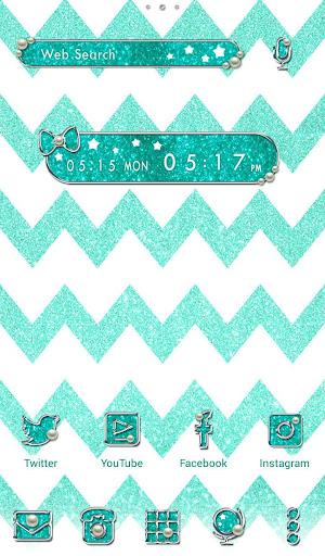 Android application Mint Glitter Theme +HOME screenshort
