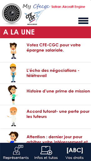 Android application My CFE-CGC Safran AE screenshort