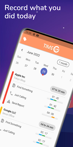 Android application TimeG - Daily work log screenshort