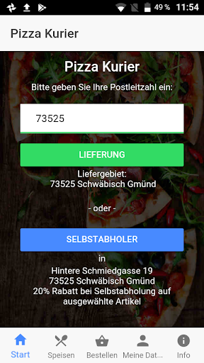 Android application Pizza Kurier screenshort