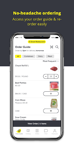 Android application Corona Food Service screenshort