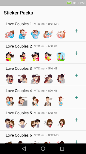 Android application Love Couples Stickers For What screenshort
