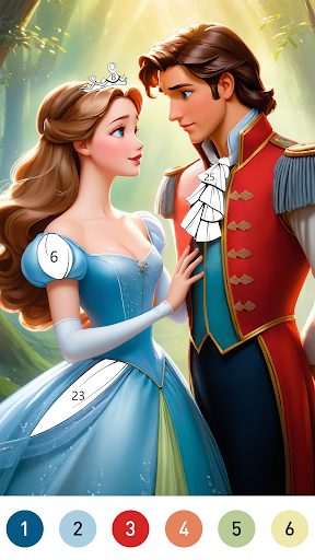 Android application Fairytale Color by number game screenshort