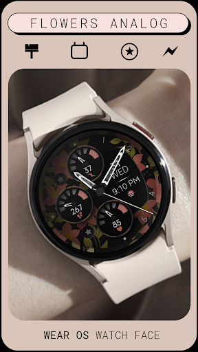 Flowers Analog Watch Face Screen 2