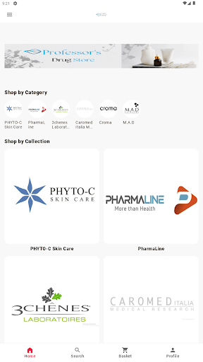 Android application Professor Skin Care screenshort