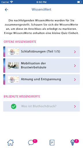 Mein Patientenprogramm Screen 3