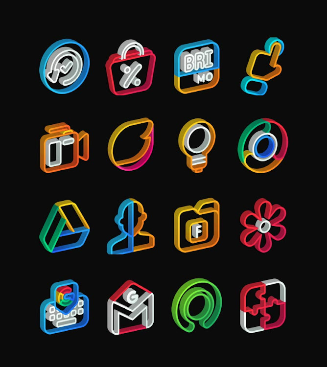 Outline 3D - Line icon pack - 59 - (Android)