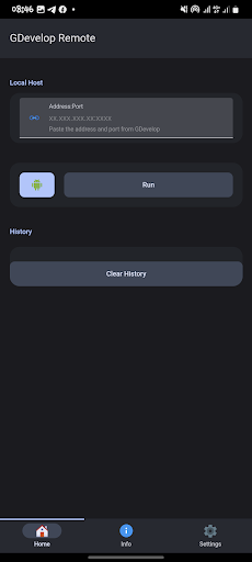 Android application GDevelop Remote screenshort