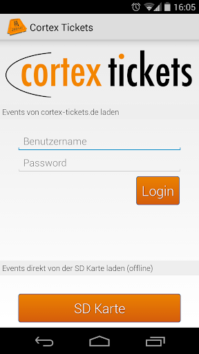 Android application Cortex Tickets screenshort