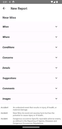 SafetyReporter Screen 3