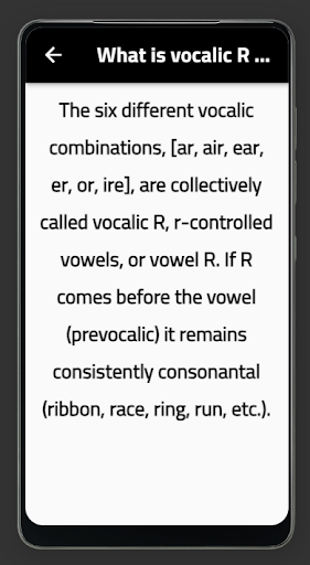 Android application vocalic alliteration screenshort