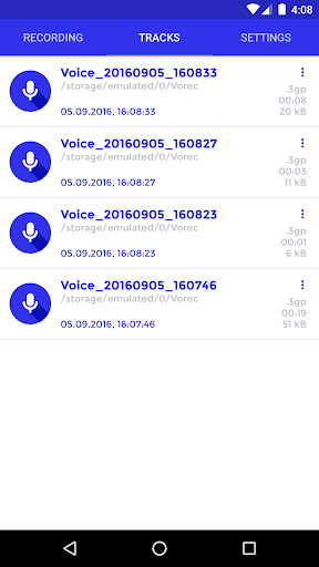 VOREC - Voice Recorder Screen 3