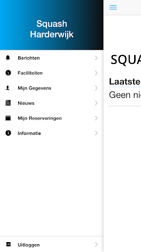 Android application Squash Harderwijk screenshort