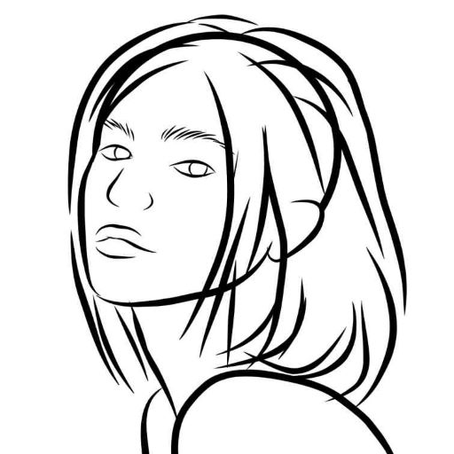 Draw sketch woman face logo