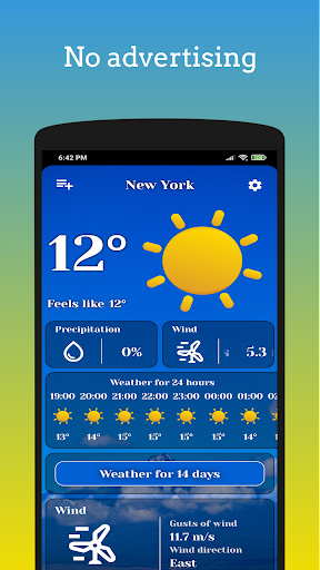 Android application Fun Cloud Weather screenshort