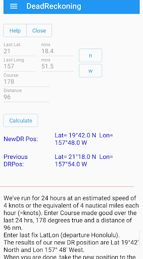 Android application Mercator Sailing screenshort