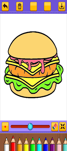Burger Coloring Screen 3