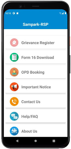 Android application samparksailrsp screenshort