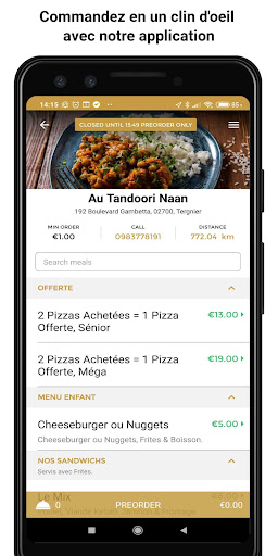 Android application Au Tandoori Naan screenshort
