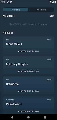 Android application Cue - NBCS Buses screenshort