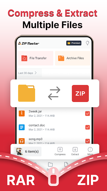 AZIP Lite: ZIP / RAR, Unzip - 1.2.0 - (Android)