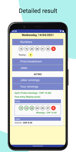 Results for Loto Switzerland Screen 2