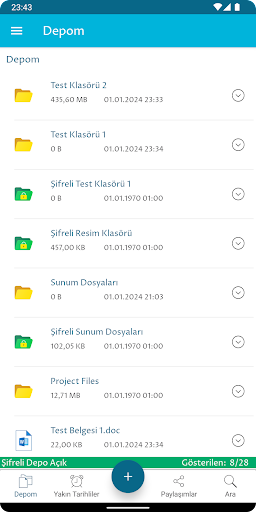Android application Safir Depo Bulut Depolama screenshort