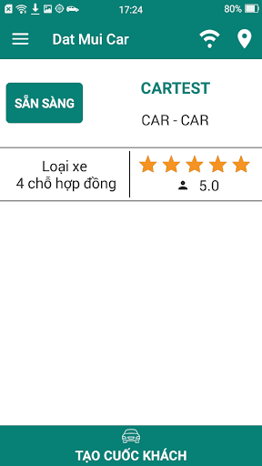 Android application Tài xế Đất Mũi Car screenshort