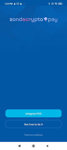 Android application zondacrypto pay terminal screenshort
