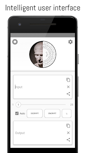 Caesar cipher - De-/Encryption Screen 3
