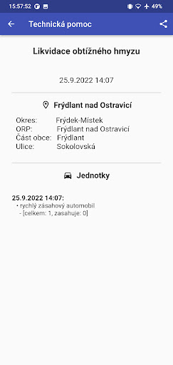 Výjezdy HZS Moravskoslezký Kr. Screen 2