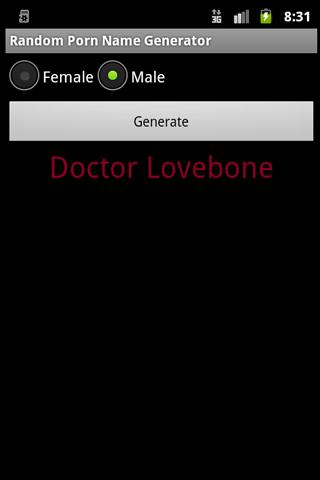 Porn Star Name Generator Screen 2