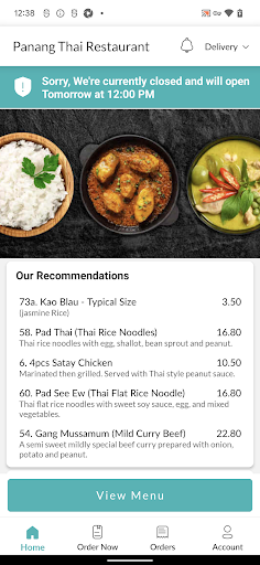 Panang Thai Restaurant Screen 2