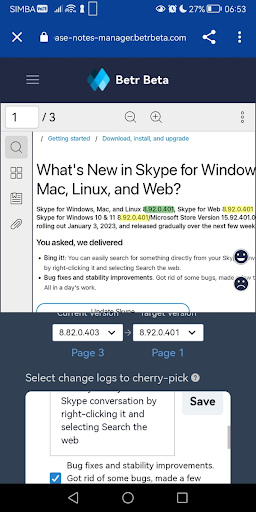 Client-Specific Release Notes Screen 3