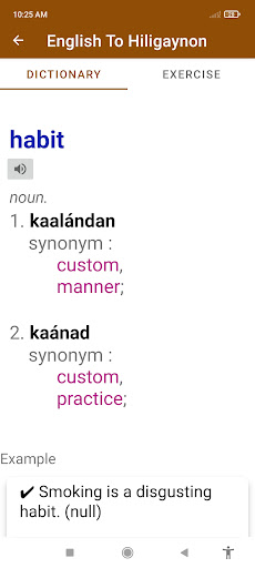 Android application English Hiligaynon Dictionary screenshort