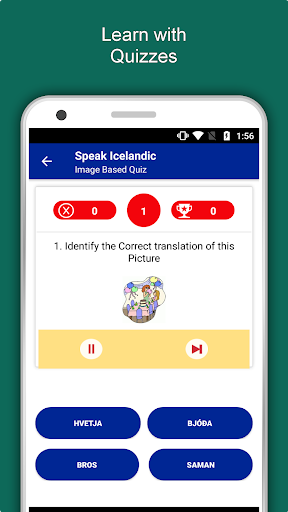 Screenshot of Learn Icelandic Language App