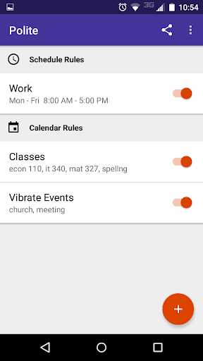 Android application Polite - Automatically Silence screenshort