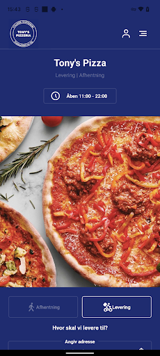 Android application Tony's Pizza screenshort