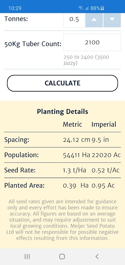 Meijer Seed Calculator Screen 3