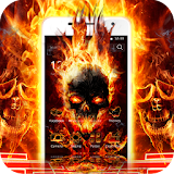 Cool Flame Skulls Theme Fire On Your Phone icon