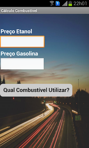 Android application Cálculo Combustível screenshort
