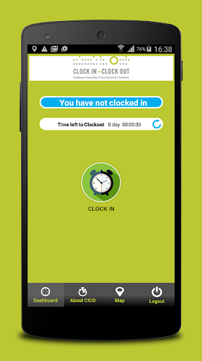 CLOCK IN CLOCK OUT Screen 2