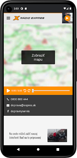 Android application Dopravný servis Rádia Expres screenshort