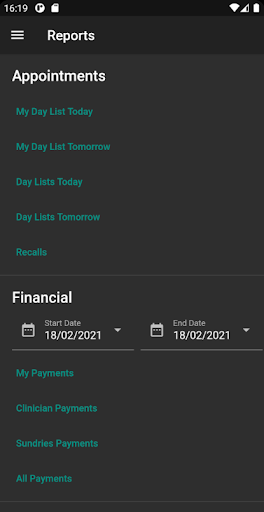 eDent Manager Screen 2