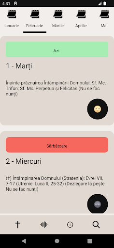 Calendar Ortodox Screen 2