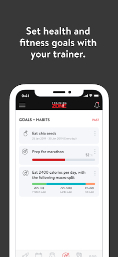 Screenshot of Training Zone App